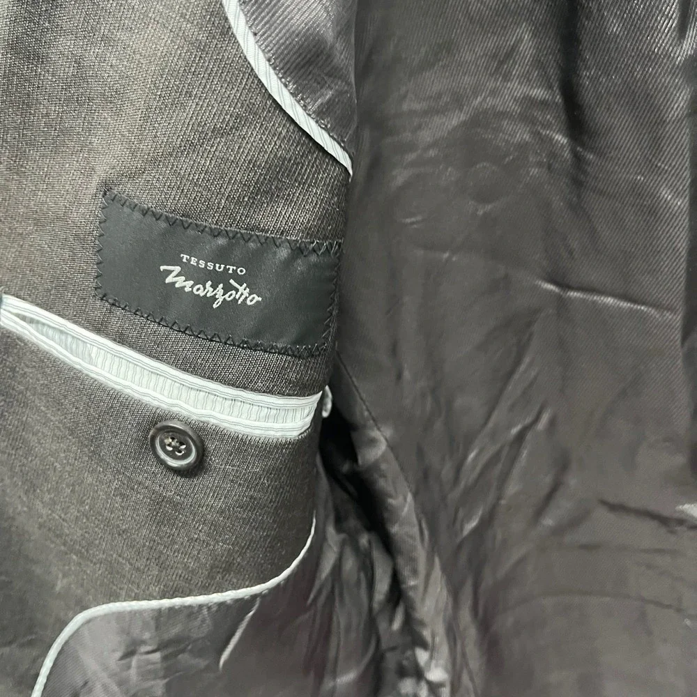 Banana Republic Mens 42R Slim Fit Blazer Grey Tessuto Marzotto Italian Fabric